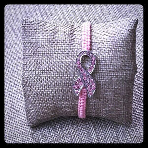 Breast cancer awareness crystal bracelet